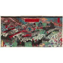 二代歌川国貞: The Battle of Ueno Tôeizan (Tôeizan sensô no zu) - ボストン美術館