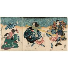 Utagawa Kuniyoshi, 歌川国芳 (Utagawa Kuniyoshi)による浮世絵「Actors Ichikawa Kuzô (R), Arashi Kichisaburô (C), Onoe Kikugorô (L)」