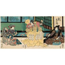 Utagawa Kuniyoshi: Actors Arashi Kichisaburô (R), Ichikawa Kuzô (C), Onoe Eizaburô (L) - Museum of Fine Arts