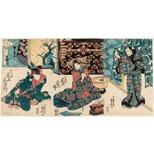 Utagawa Kuniyoshi: Actors Ichikawa Ebizô (R), Onoe Eizaburô (C), Onoe Kikujirô (L) - Museum of Fine Arts