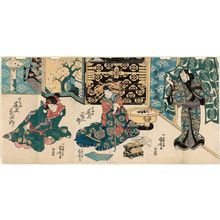 Utagawa Kuniyoshi, 歌川国芳 (Utagawa Kuniyoshi)による浮世絵「Actors Ichikawa Ebizô (R), Onoe Eizaburô (C), Onoe Kikujirô (L)」