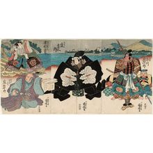 Utagawa Kuniyoshi, 歌川国芳 (Utagawa Kuniyoshi)による浮世絵「Actors, from right, Ichikawa Danjûrô , Arashi Kichisaburô , Sawamura Tosshô , Arashi Kanjûrô」