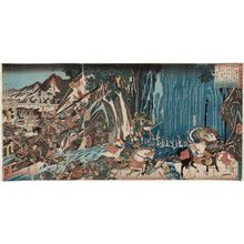 Utagawa Yoshitora: Kusunoki at the Siege of Chihaya (Kusunoki Chihaya rôjô no zu) - Museum of Fine Arts