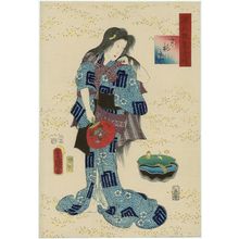 Utagawa Kunisada: Ch. 6, Suetsumuhana, from the series Lingering Sentiments of a Late Collection of Genji (Genji goshû yojô) [pun on The Fifty-four Chapters of the Tale of Genji (Genji gojûyojô)] - Museum of Fine Arts
