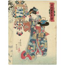 Utagawa Kunisada, 歌川国貞 (Utagawa Kunisada I (Toyokuni III))创作的日本版画《Honchô fûkei bijin kurabe》