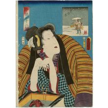 Japanese Print "Looking Cold (Samusô), from the series Thirty-two Aspects in the Modern Style (Imayô sanjûnisô)" by Utagawa Kunisada, 歌川国貞 (Utagawa Kunisada I (Toyokuni III))