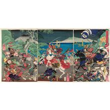 歌川芳虎: The Battle of the Koromo River in the Ninth Month of 1062 (Kôhei gonen kugatsu Koromogawa kassen) - ボストン美術館