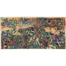 Utagawa Yoshitora: The Great Battle of the Night Attack at Horikawa (Horikawa youchi ôgassen) - Museum of Fine Arts