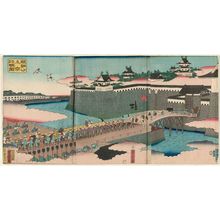 歌川芳虎: Lord Yoritomo's Entourage Arriving in Kyoto (Yoritomo kô jôkyô gyôsô no zu) - ボストン美術館
