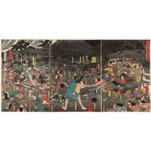 Utagawa Yoshitora: The Soga Brothers Kill Ten Warriors (Soga kyôdai jûban-kiri no zu) - Museum of Fine Arts