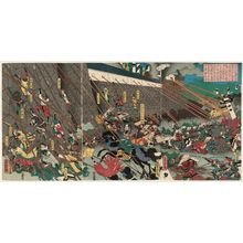 歌川芳虎: Battle of Takeda Inashirô Katsuyori - ボストン美術館