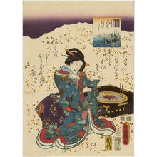 歌川国貞: Miotsukushi, from an untitled series of Genji pictures - ボストン美術館