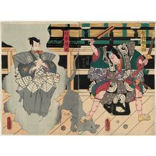 Utagawa Kunisada: Actors Kataoka Nizaemon VIII as Matsugae Matonosuke (R) and Bandô Hikosaburô V as Nikki Danjô (L) - Museum of Fine Arts