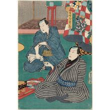 Utagawa Kunisada: Actors Kataoka Gadô II as Goiya Kyônosuke and Kataoka Gatô II as Yoshinoya Shigezô - Museum of Fine Arts