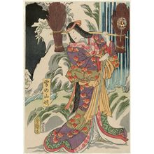 Utagawa Kunisada: Actor Nakamura Fukusuke I as the Mountain Witch in Snow (Yuki no Yamauba) - Museum of Fine Arts