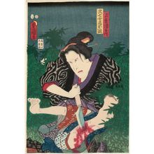 Japanese Print "Actor Ichikawa Kodanji IV as both Shôjiki Seibei and Kyûshichi's Wife (Nyôbô) Otaki" by Utagawa Kunisada, 歌川国貞 (Utagawa Kunisada I (Toyokuni III))