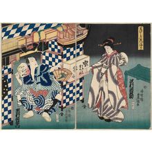 Utagawa Kunisada: Actors Sawamura Tanosuke III (R) and Ichimura Uzaemon XIII (L) - Museum of Fine Arts