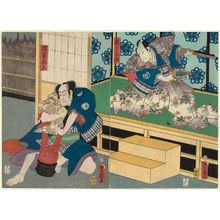 Japanese Print "Actors Ichikawa Danzô VI as Izumi no Saburô (R) and Nakamura Shikan IV as Gotô Hyôe (L)" by Utagawa Kunisada, 歌川国貞 (Utagawa Kunisada I (Toyokuni III))