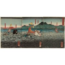 Utagawa Kuniyoshi: The Battle of the Uji River (Ujikawa kassen no zu) - Museum of Fine Arts