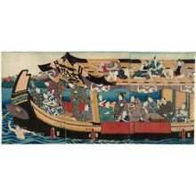 Utagawa Kunisada: Actors Iwai Kumesaburô III, Bandô Takesaburô I, Onoe Shinshichi III, Arashi Kangorô I - Museum of Fine Arts