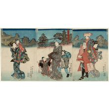 Utagawa Kunisada: Celebration of the Shichigosan Festival (Shichigosan iwai no zu) - Museum of Fine Arts