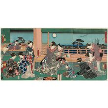 歌川国貞: Moon (Tsuki), from the series Snow, Moon, and Flowers of Eastern Genji (Azuma Genji setsugekka no uchi) - ボストン美術館