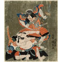 Utagawa Kunisada: Actors Ichikawa Danjûrô VII as Soga Gorô and Bandô Mitsugorô III as Kobayashi Asahina - Museum of Fine Arts