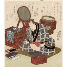 Estampe japonaise "Actor Ichikawa Danjûrô VII in His Dressing Room" par Utagawa Kunisada, 歌川国貞 (Utagawa Kunisada I (Toyokuni III))