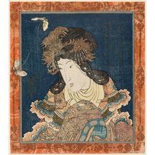 Utagawa Kunisada: Chinese Woman and Butterflies - Museum of Fine Arts