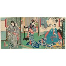 豊原国周: Actors Sawamura Tosshô, Sawamura Tanosuke, and Nakamura Shikan (R to L) - ボストン美術館