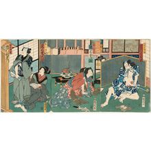 豊原国周: Actors Ichikawa Kodanji, Onoe Eijirô, Onoe Eizaburô, and Ichimura Uzaemon - ボストン美術館