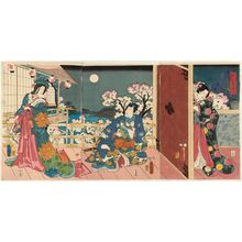 歌川国貞: The Third Month (Yayoi), from the series The Five Festivals Represented by Eastern Genji (Azuma Genji mitate gosekku) - ボストン美術館