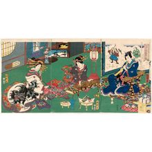 豊原国周: Concert of Three Instruments (Sankyoku yûen no zu), from the series Genji in Modern Style (Imayô Genji) - ボストン美術館