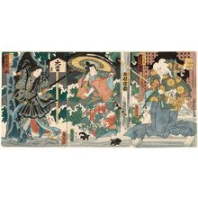 Toyohara Kunichika: Actors Ichikawa Kodanji, Onoe Eijirô, and Ichimura Kakitsu (R to L) - Museum of Fine Arts