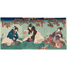 Estampe japonaise "Three Kinds of Drunks in the Modern World (Tôsei sanshiki jôdo)" par Utagawa Kunisada, 歌川国貞 (Utagawa Kunisada I (Toyokuni III))