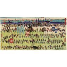 歌川芳虎: Procession of Warriors (Musha gyoretsu no zu) - ボストン美術館