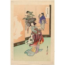 尾形月耕: Wisteria Girl (Fuji musume), from the series Beauties Compared to Flowers (Bijin hana kurabe) - ボストン美術館