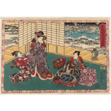 Japanese Print "No. 24 from the series Magic Lantern Slides of That Romantic Purple Figure (Sono sugata yukari no utsushi-e)" by Utagawa Kunisada, 歌川国貞 (Utagawa Kunisada I (Toyokuni III))