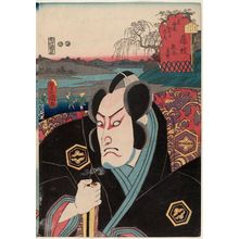 Utagawa Kunisada: Fujieda: (Actor Bandô Mitsugorô III as) Kumagai Naozane, from the series Fifty-three Stations of the Tôkaidô Road (Tôkaidô gojûsan tsugi no uchi) - Museum of Fine Arts