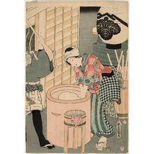 Utagawa Kunisada: Making Ricecakes in the Twelfth Month (Shiwasu mochitsuki), from the series The Twelve Months (Jûni tsuki no uchi) - Museum of Fine Arts