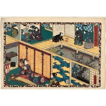 Utagawa Kunisada, 歌川国貞 (Utagawa Kunisada I (Toyokuni III))による浮世絵「No. 47 from the series Magic Lantern Slides of That Romantic Purple Figure (Sono sugata yukari no utsushi-e)」