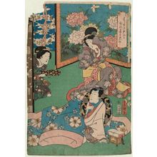 Estampe japonaise "No. 9, from an untitled series of Inaka Genji illustrations" par Utagawa Kunisada, 歌川国貞 (Utagawa Kunisada I (Toyokuni III))