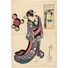 Japanese Print "Bamboo and Sparrow (Take ni suzume), from the series Fûryû aioi zukushi (Collection of Fashionable Pairings)" by Utagawa Kunisada, 歌川国貞 (Utagawa Kunisada I (Toyokuni III))