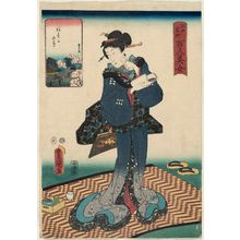歌川国貞: Asuka Hill (Asukayama), from the series One Hundred Beautiful Women at Famous Places in Edo (Edo meisho hyakunin bijo) - ボストン美術館