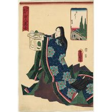 Utagawa Kunisada: Kyôbashi, from the series One Hundred Beautiful Women at Famous Places in Edo (Edo meisho hyakunin bijo) - Museum of Fine Arts