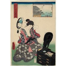Utagawa Kunisada: Yanagi-bashi, from the series One Hundred Beautiful Women at Famous Places in Edo (Edo meisho hyakunin bijo) - Museum of Fine Arts