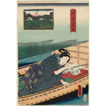 歌川国貞: The Pine of Success (Shubi no matsu), from the series One Hundred Beautiful Women at Famous Places in Edo (Edo meisho hyakunin bijo) - ボストン美術館