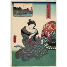 歌川国貞: Tameike, from the series One Hundred Beautiful Women at Famous Places in Edo (Edo meisho hyakunin bijo) - ボストン美術館