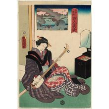 Utagawa Kunisada: Imado, from the series One Hundred Beautiful Women at Famous Places in Edo (Edo meisho hyakunin bijo) - Museum of Fine Arts
