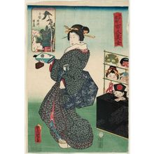 歌川国貞: Shirahige Myôjin Shrine, from the series One Hundred Beautiful Women at Famous Places in Edo (Edo meisho hyakunin bijo) - ボストン美術館